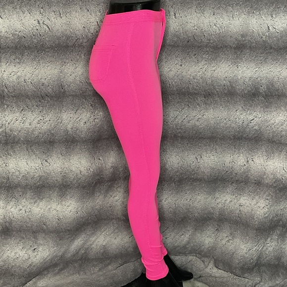 Vibrant Pink High-Waisted Jeggins - Picture 2 of 4